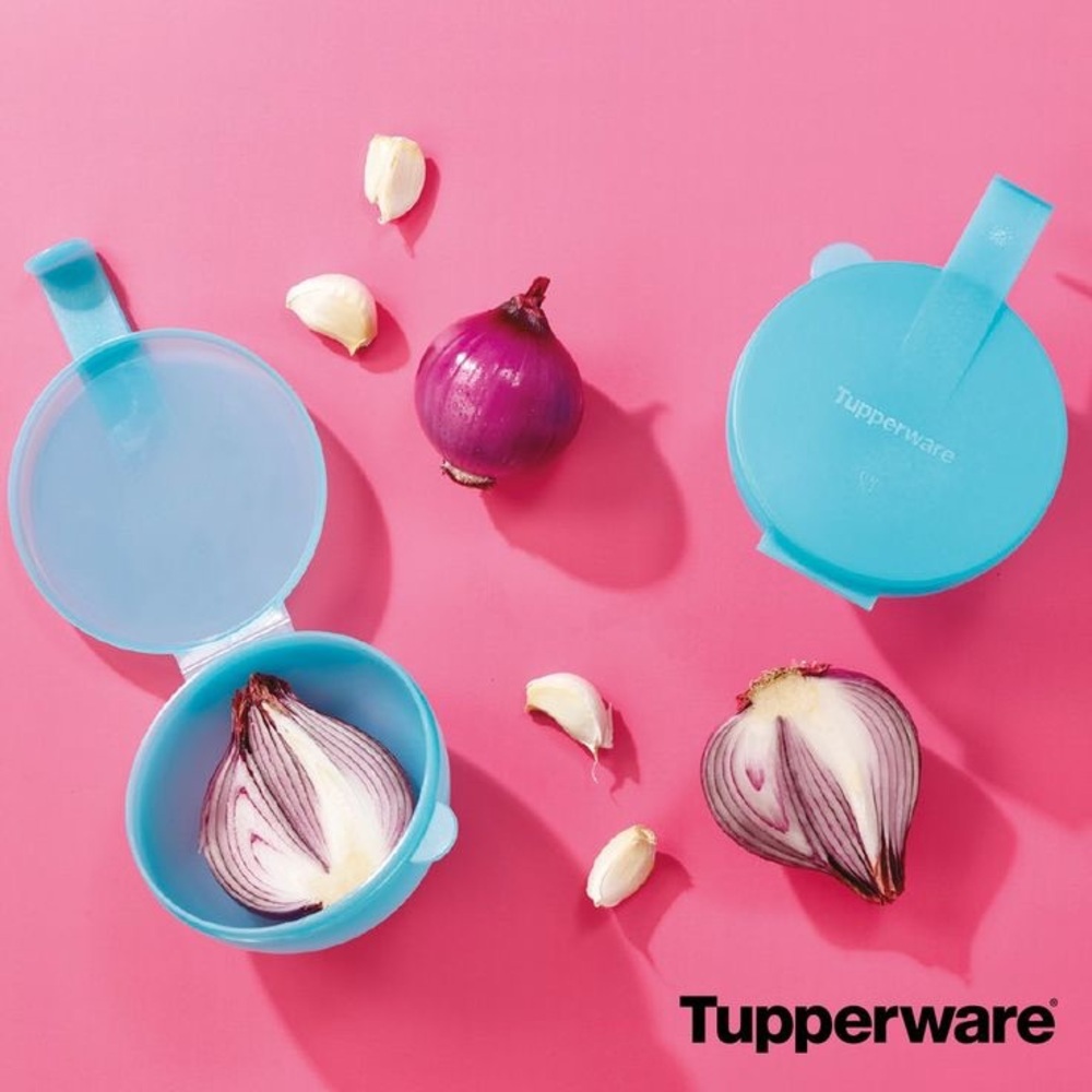 Tupperware Forget Me Not Set - Teal and Red